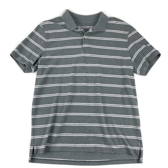 St Johns Bay Mens Legacy Polo Gray Striped Large - Picture 1 of 7
